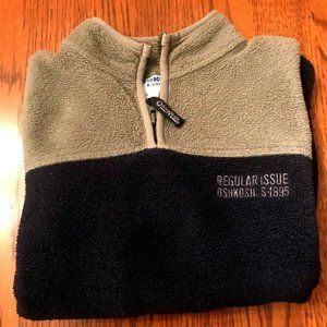 OshKosh B'gosh Tan Navy 1/4 Zip Fleece